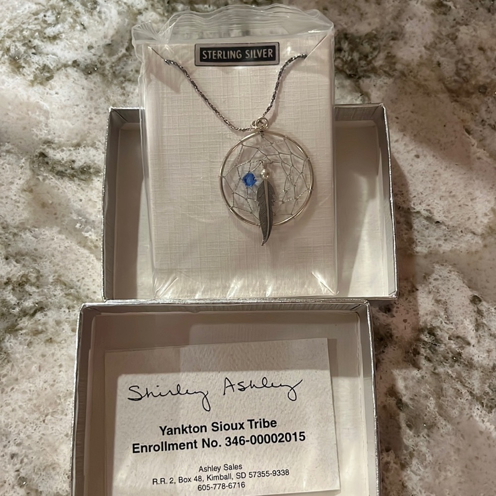 NWOT dream catchers sterling silver necklace